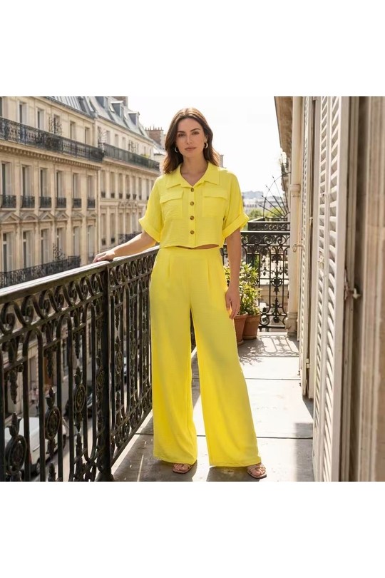 Ensembles Femme Jaune HD DIFFUSION E24036 Efashion Paris