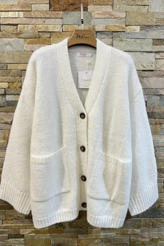 Cardigan Donna Burgundy AFINITY AP140 ECRU Efashion Paris