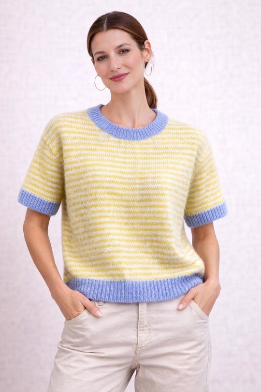 Pulls Femme jaune/rose AFINITY AP176 unit Efashion Paris