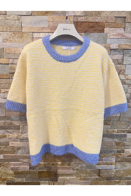 Pulls Femme jaune/rose AFINITY AP176 unit Efashion Paris