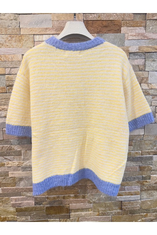 Pulls Femme jaune/rose AFINITY AP176 unit Efashion Paris