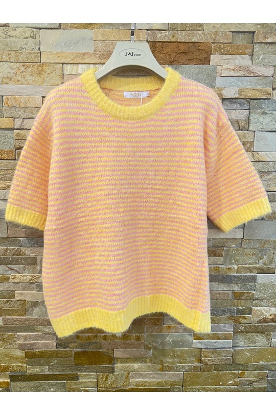 Pulls Femme jaune/rose AFINITY AP176 unit Efashion Paris