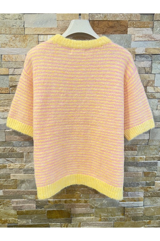 Pulls Femme jaune/rose AFINITY AP176 unit Efashion Paris