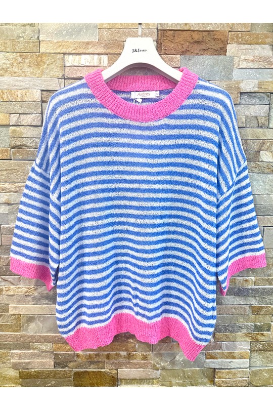 Tops Femme Fuschia/bleu AFINITY AP183 Unit Efashion Paris