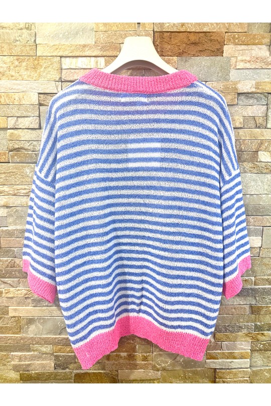 Tops Femme Fuschia/bleu AFINITY AP183 Unit Efashion Paris