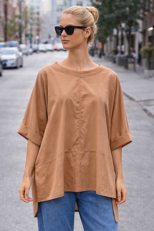 Tunics Women Fushia AFINITY 6660 COTON Efashion Paris