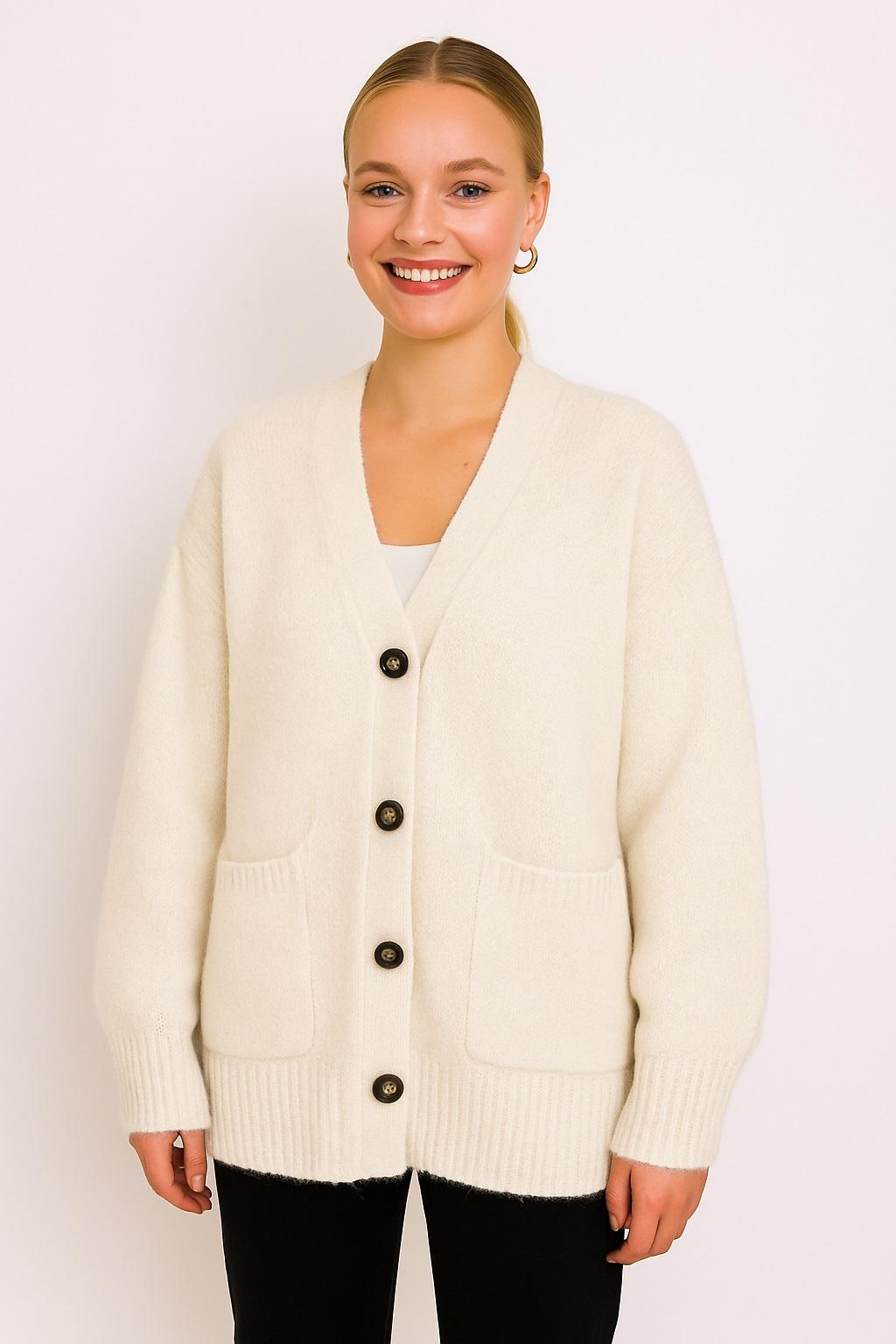 Cardigan Donna Burgundy AFINITY AP140 ECRU #c Efashion Paris
