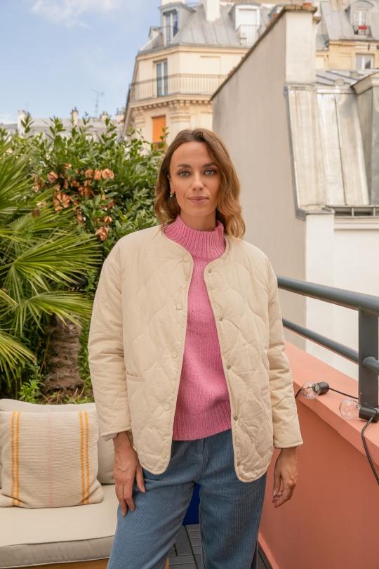 Jackets Women Cream Calie Paris NO23-5001 VESTE VIVIANE  Efashion Paris