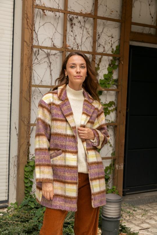 Abrigos Mujer Purple Calie Paris NO23-5002 MANTEAU VIVIA Efashion Paris