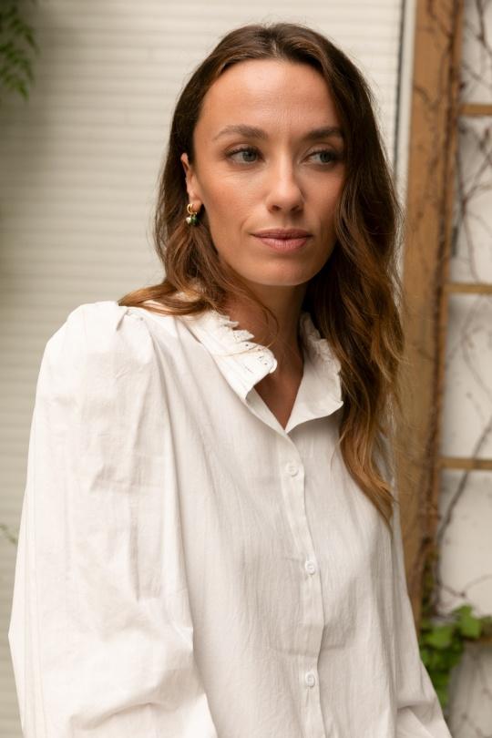Blouses Femme Blanc Calie Paris NO23-5016 CHEMISE CAPUCINE Efashion Paris