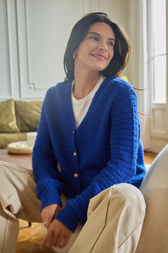 Gilets Femme Bleu electrique Calie Paris KW24-5003 GILET MAELANE Efashion Paris