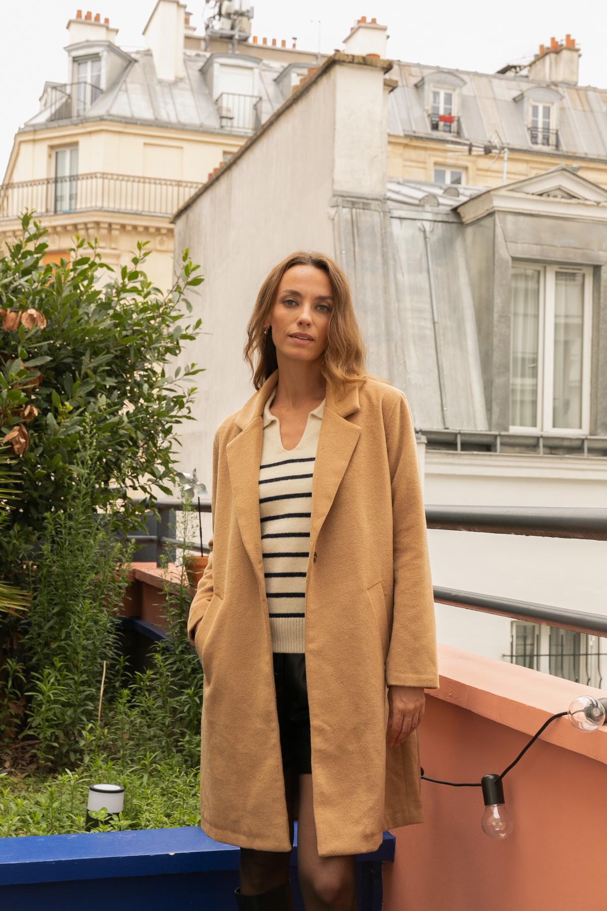 NO23-5003 MANTEAU VINNIE-CAMEL