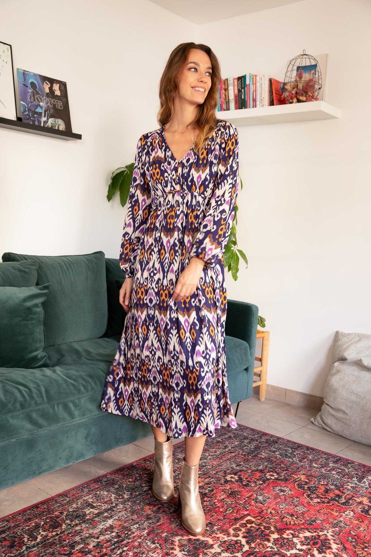 NO23-5009 ROBE ROXANE-IMPRIMÉ