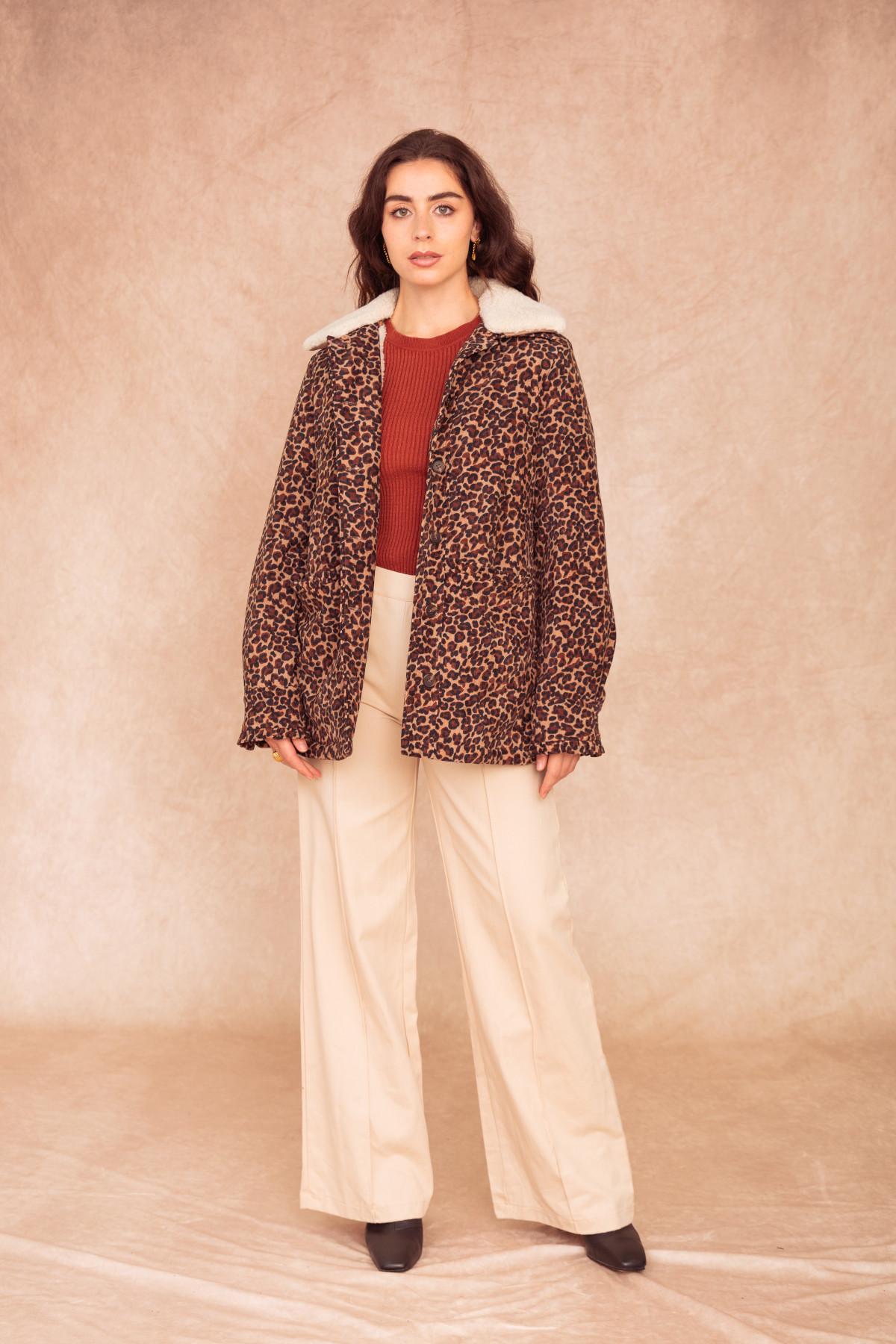 NO23-5022 MANTEAU VALIA-LEOPARD