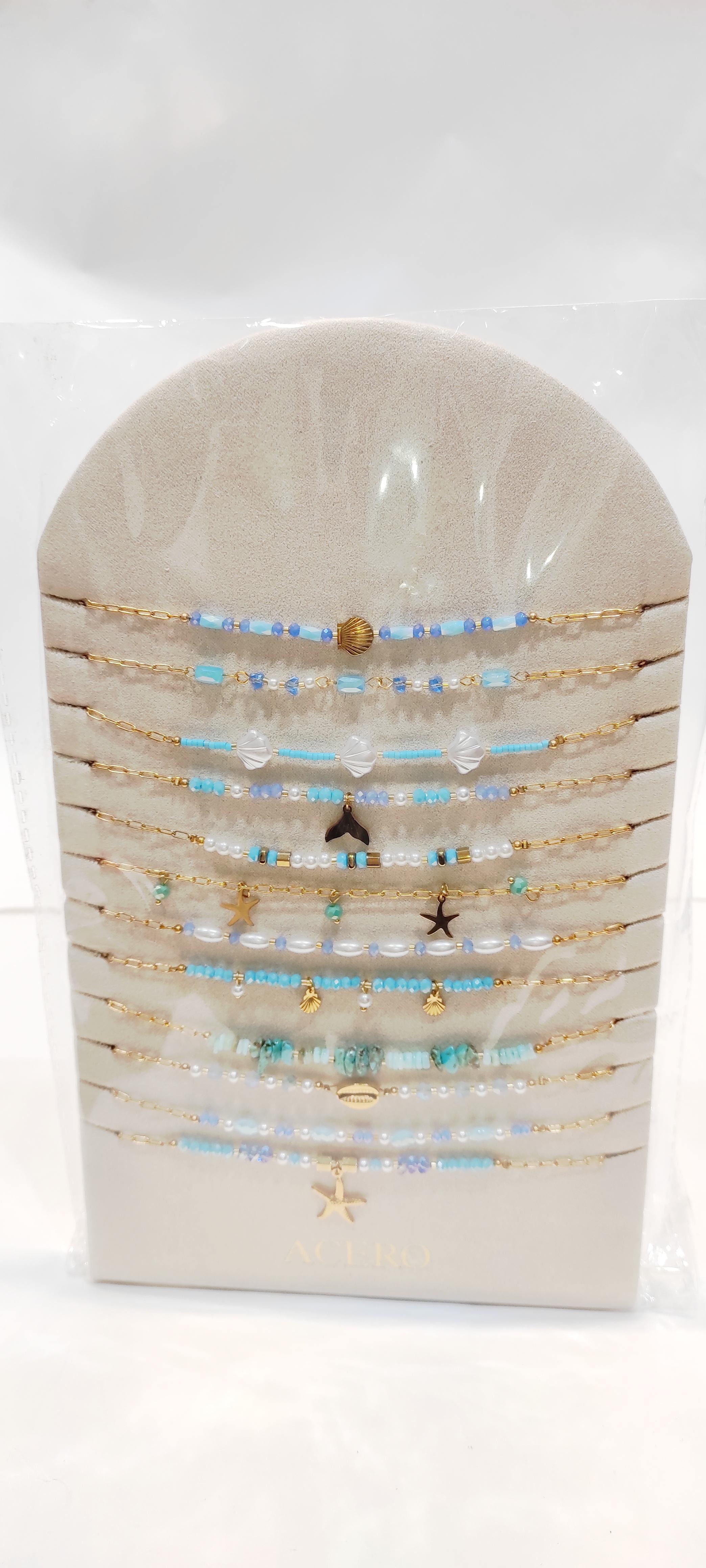 Colliers Accessoires Bleu clair LOLO & YAYA LOT-CO-NACRE-5 #c Efashion Paris