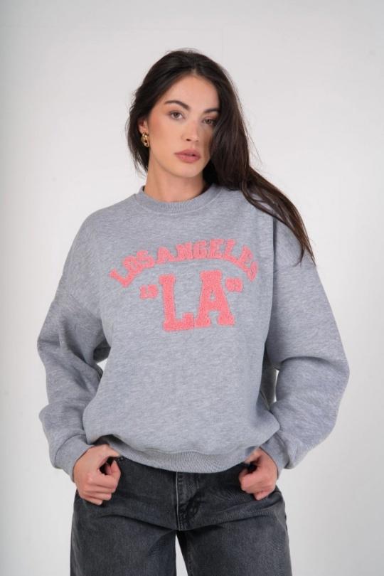 Sweats Femme Gris perle (Maxmila) SWEAT LOSAN STREETWEAR ET DÉCONTRACTÉ  Efashion Paris