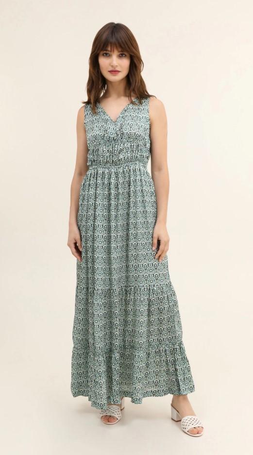 Maxi dresses Women Green (Maxmila) ROBE LONGUE DÉCONTRACTÉE RENES À MOTIFS FLORAUX  #c Efashion Paris