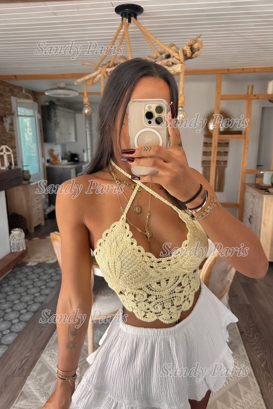 Tops Femme Jaune clair SANDY PARIS 88888 Efashion Paris