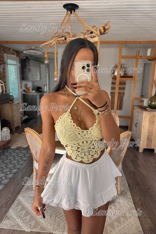 Tops Femme Jaune clair SANDY PARIS 88888 Efashion Paris