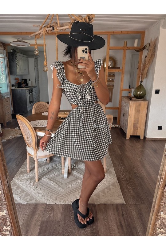 Robes courtes Femme Noir SANDY PARIS 1262 Efashion Paris