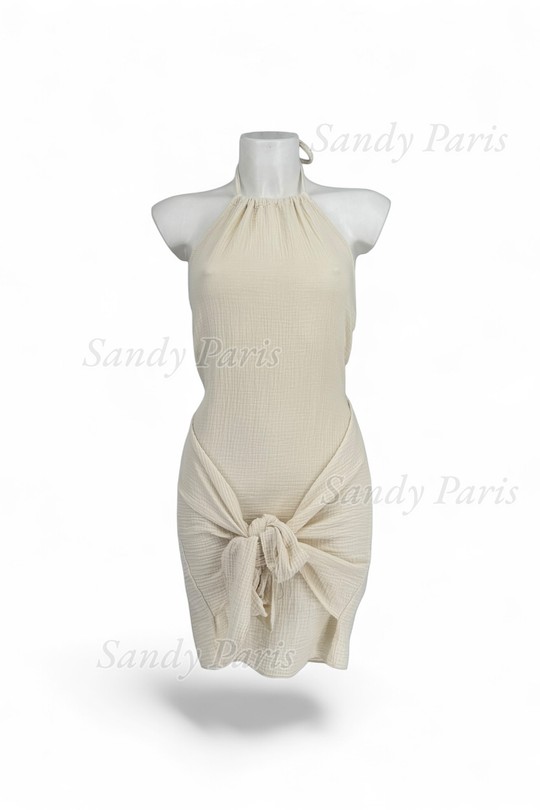Robes courtes Femme Crème SANDY PARIS 1406 Efashion Paris