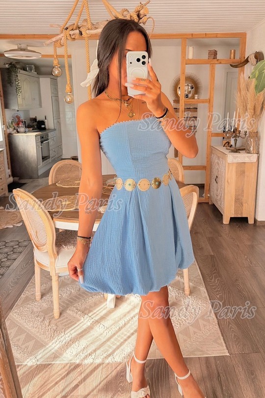 Robes courtes Femme Jaune clair SANDY PARIS 26055 Efashion Paris