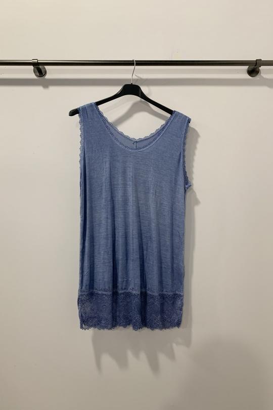 Camisetas sin mangas Mujer Jean blue Danny 99074 Efashion Paris