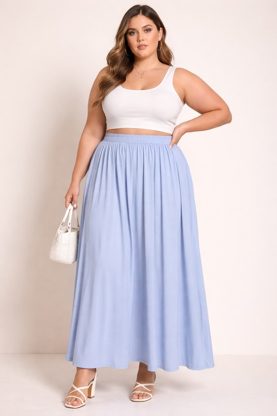 Jupes Femme Bleu ciel Danny 25221 Efashion Paris