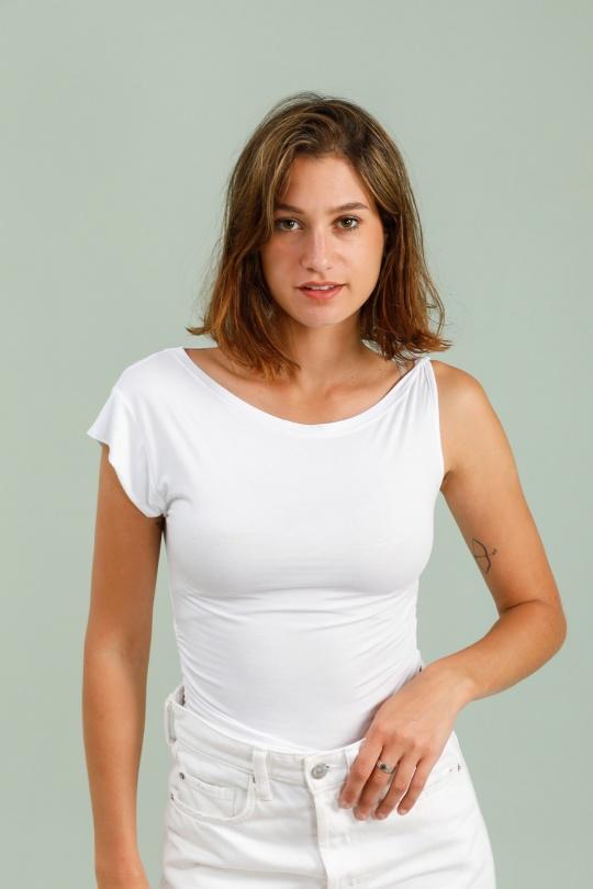 Tops Femme Blanc Van Der Rock LS2582-A Efashion Paris
