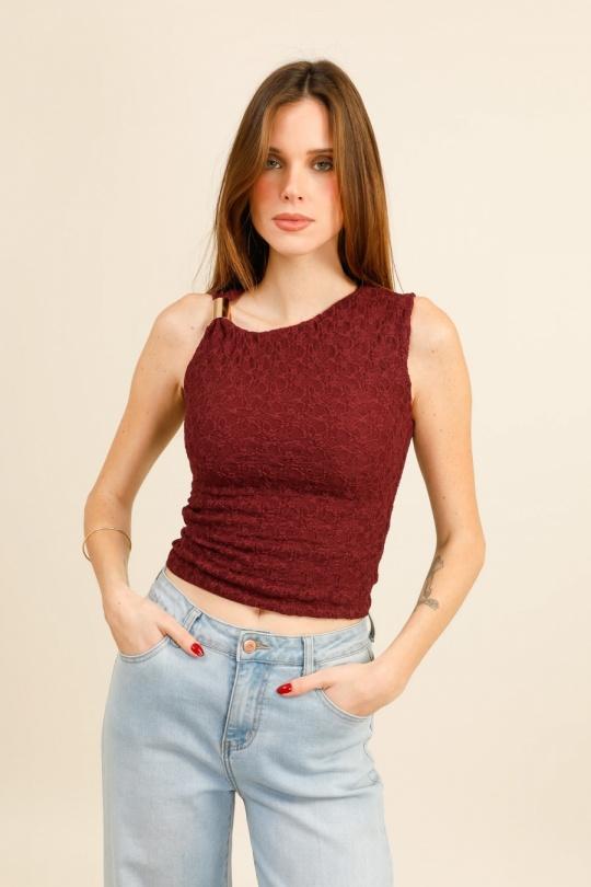 Tops Femme Bordeaux Van Der Rock VD2120 Efashion Paris