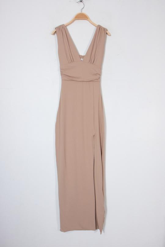 Robes longues Femme Beige Van Der Rock VD1998-C Efashion Paris