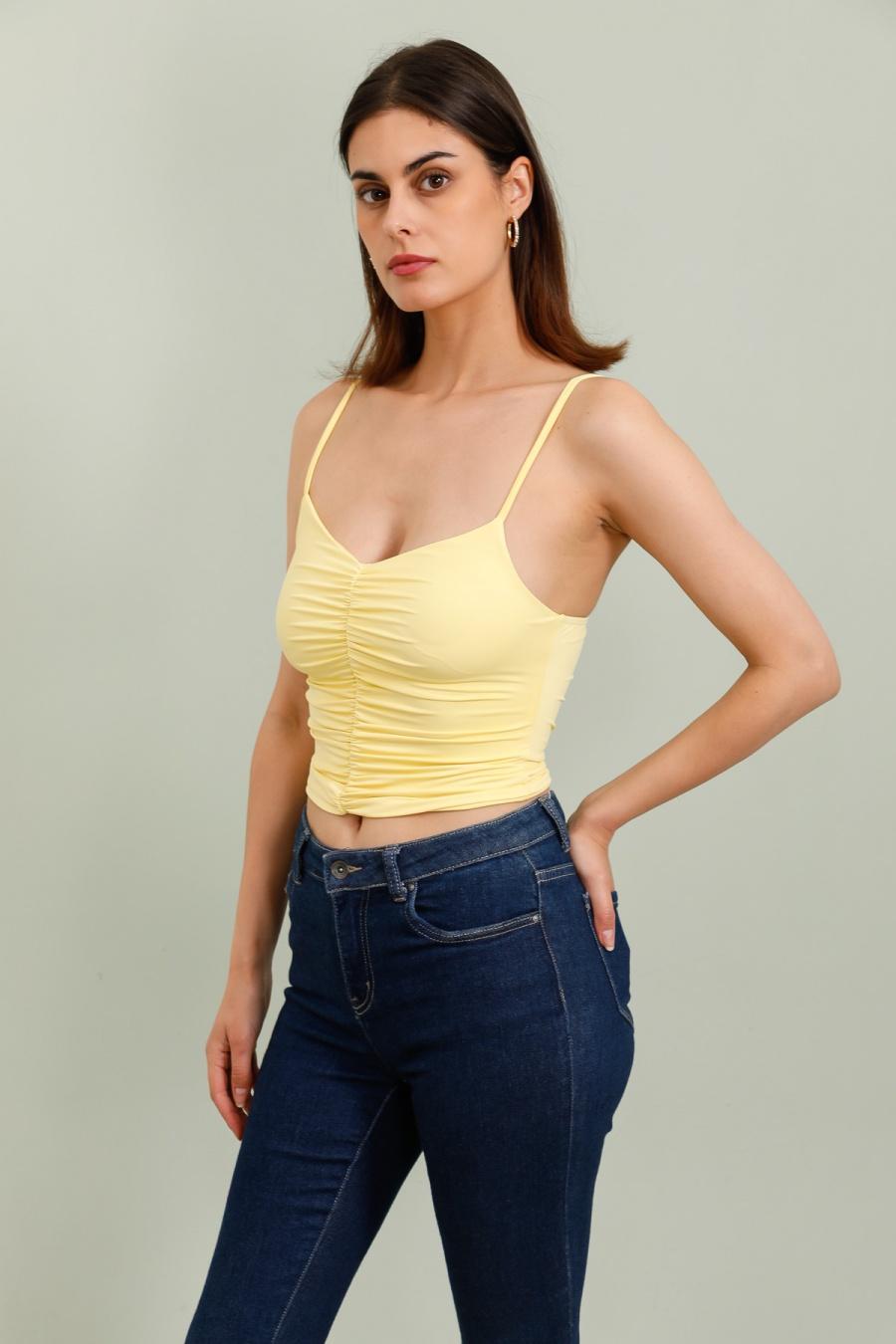 Débardeurs Femme Jaune Van Der Rock LS11454 #c Efashion Paris