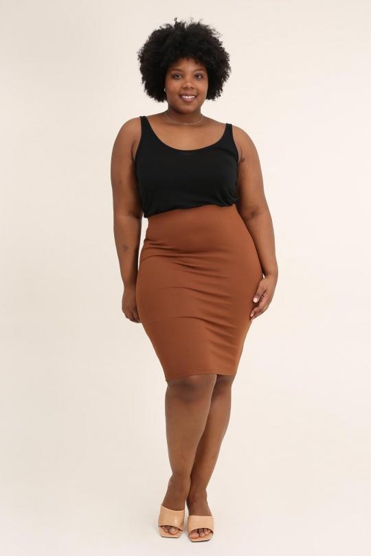Jupes Femme Marron E.DIVA 17312-BIGSIZE Efashion Paris