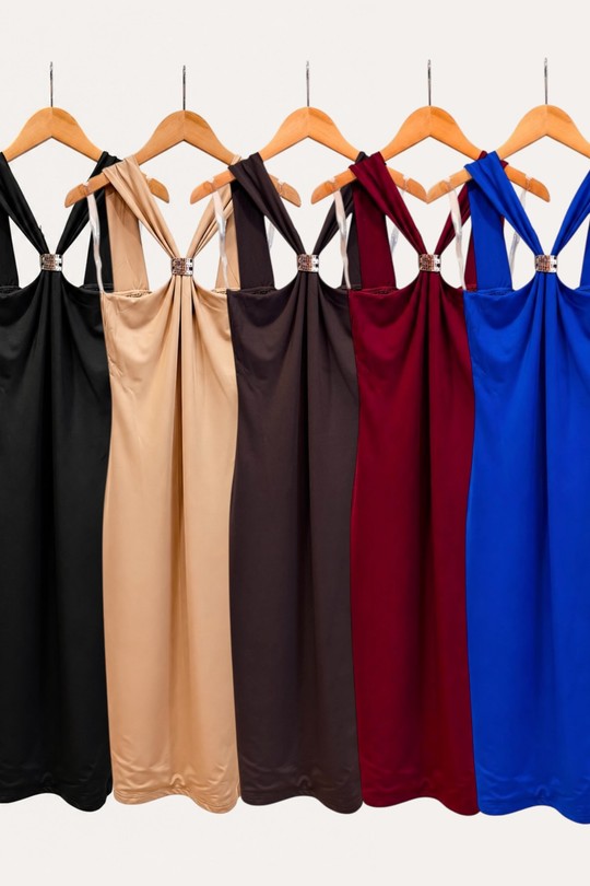Robes mi-longues Femme Couleurs mélangées E.DIVA L525 Efashion Paris