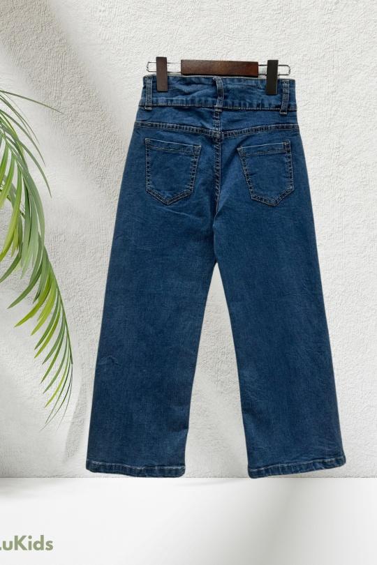 Bas Enfant & Bébé  Bleu lu kids 6605 JEAN FILLE COUPE DROITE AVEC CEINTURE Efashion Paris