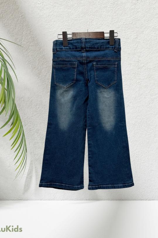 Bas Enfant & Bébé  Bleu lu kids 2381 JEAN FILLE COUPE DROITE AVEC FOULARD INTÉGRÉ Efashion Paris