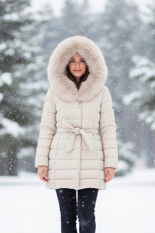 Doudounes Femme Blanc cassé MC UNITED FM2412 Efashion Paris