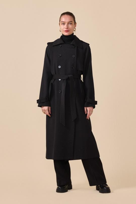 Trench coats Women Black NANA LOVE 3073 Efashion Paris