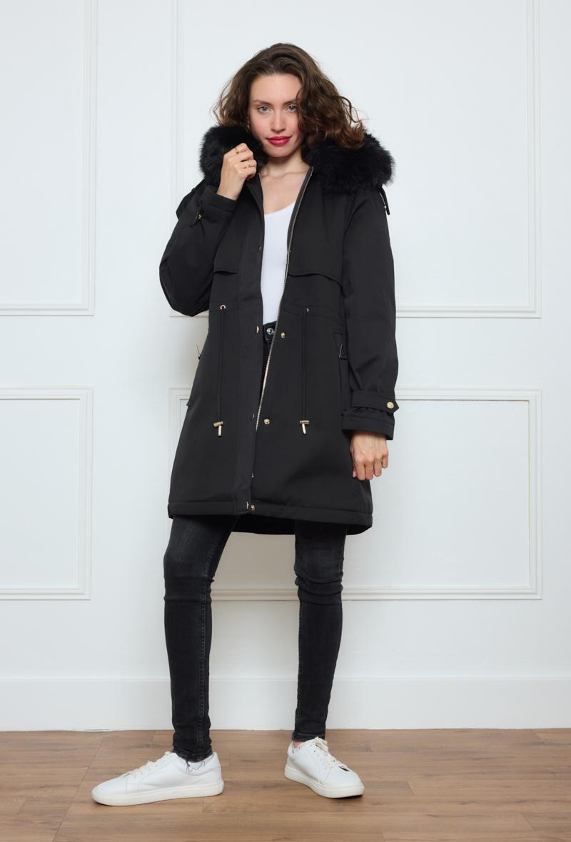 Parkas Mujer Black NANA LOVE 3119 #c Efashion Paris