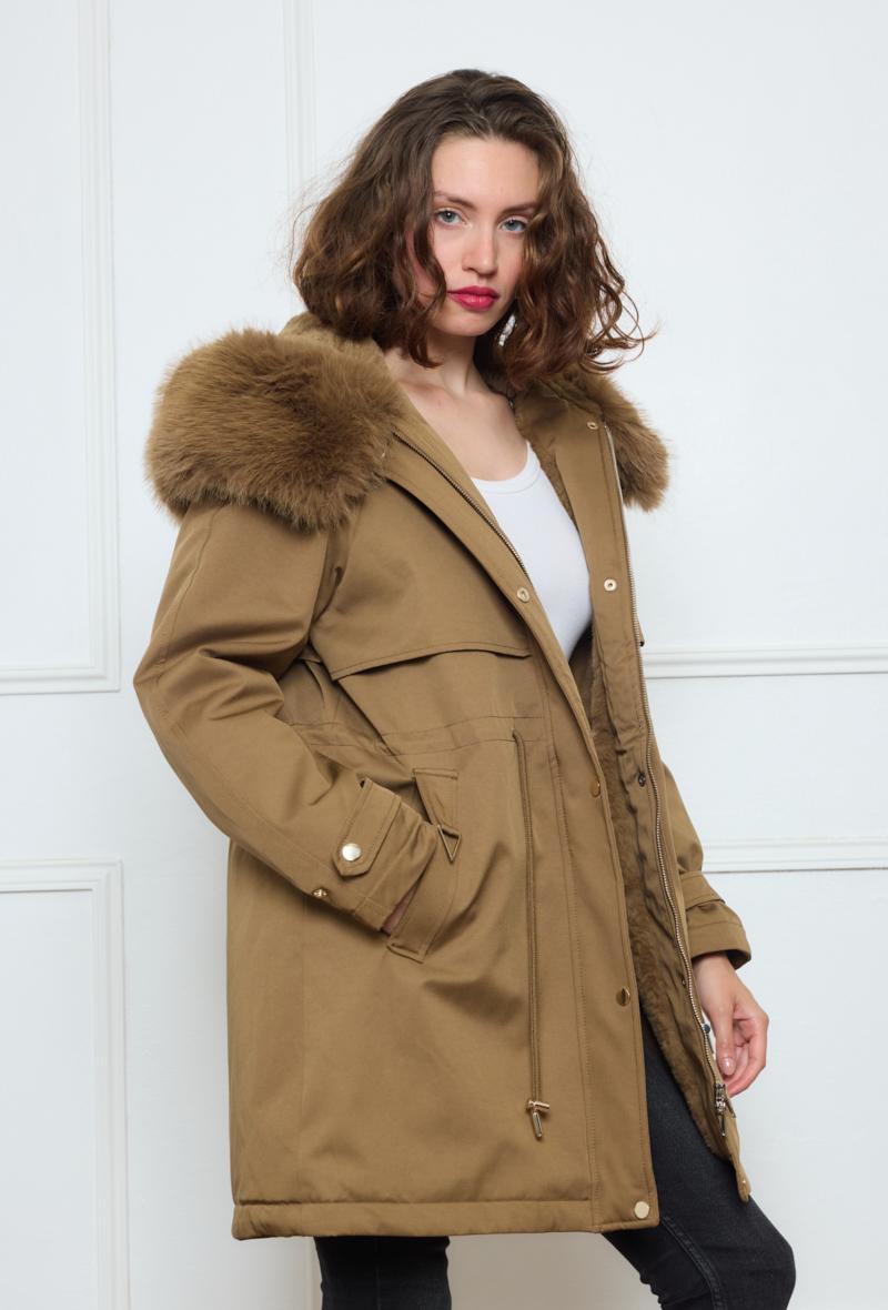 Parkas Mujer Khaki NANA LOVE 3119 #c Efashion Paris