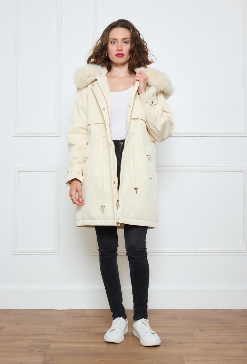 Parkas Mujer Cream NANA LOVE 3119 #c Efashion Paris