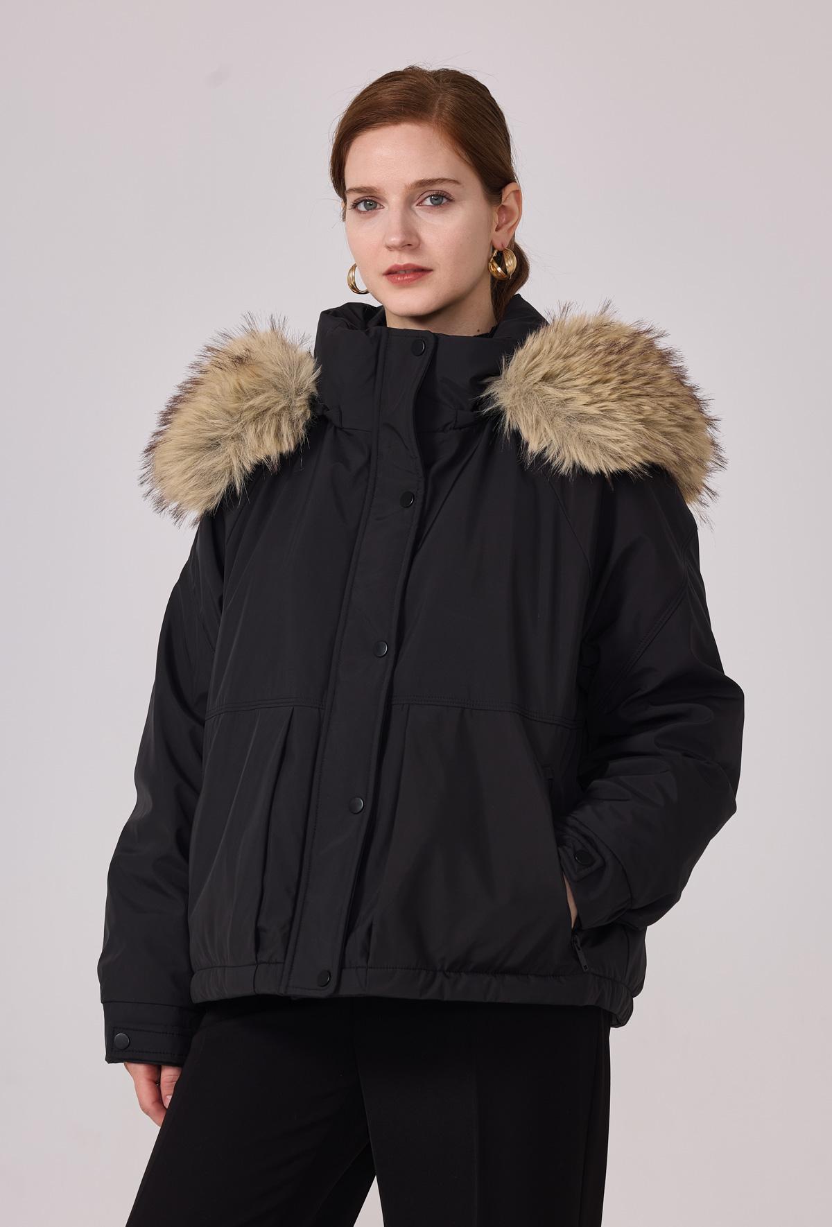 Parkas Mujer Black NANA LOVE 3122 #c Efashion Paris
