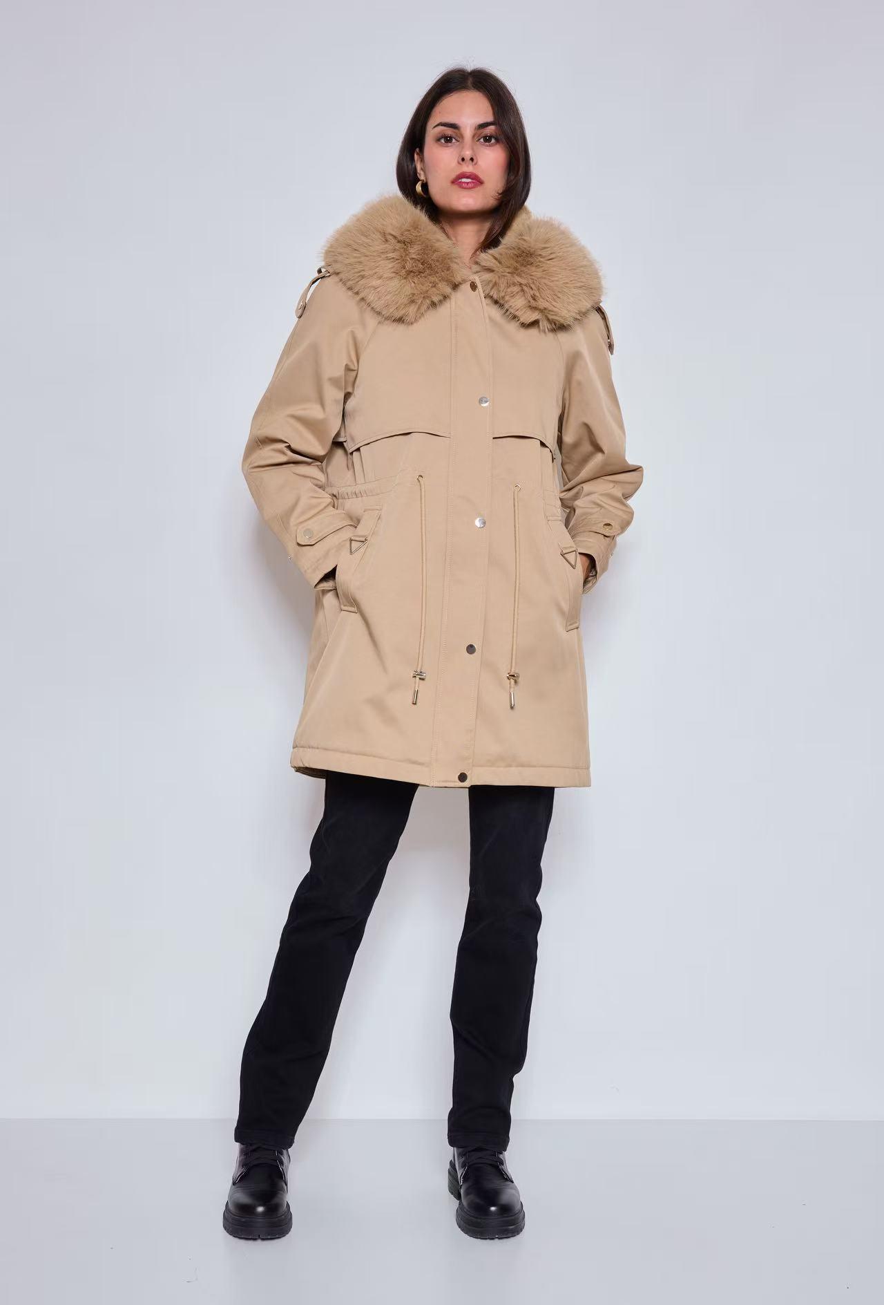 Parkas Mujer Taupe NANA LOVE 3119 #c Efashion Paris
