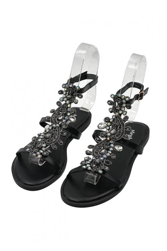Sandales Chaussures Noir STEPHAN QQ-131 Efashion Paris