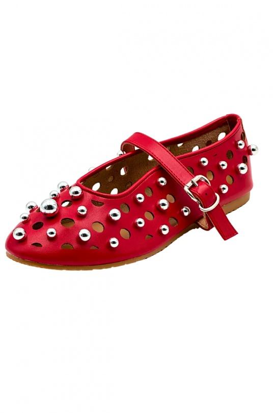 Bailarinas Zapatos Red STEPHAN H-129 Efashion Paris
