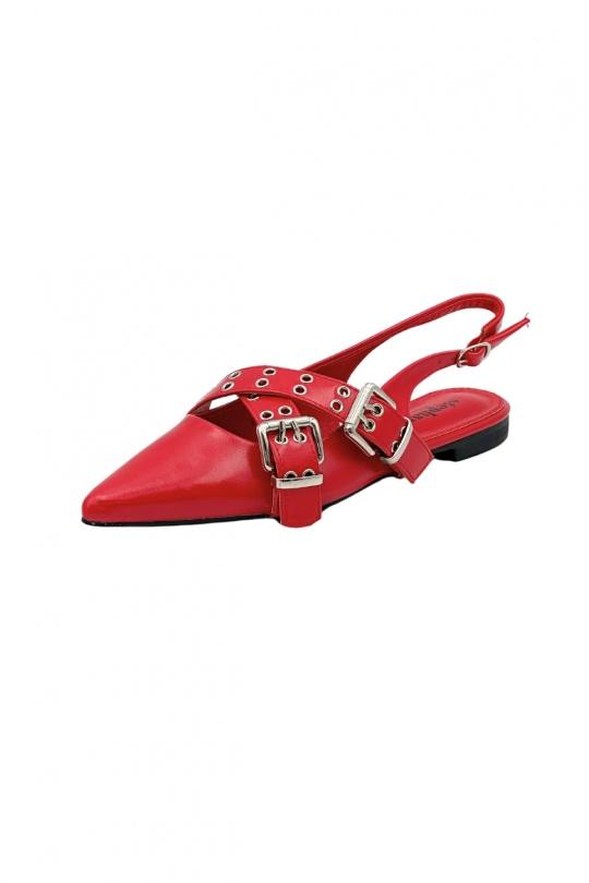 Ballet pumps Shoes Red STEPHAN P-1426 Efashion Paris