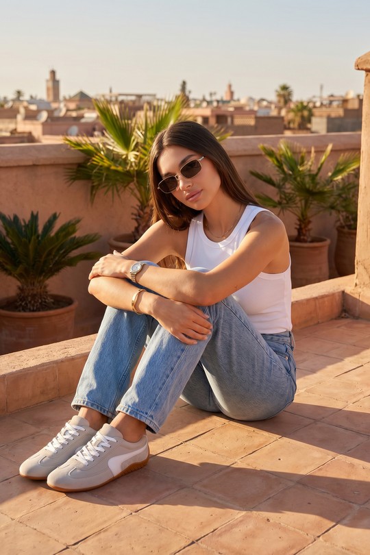 Baskets Chaussures Beige STEPHAN 111-1 Efashion Paris