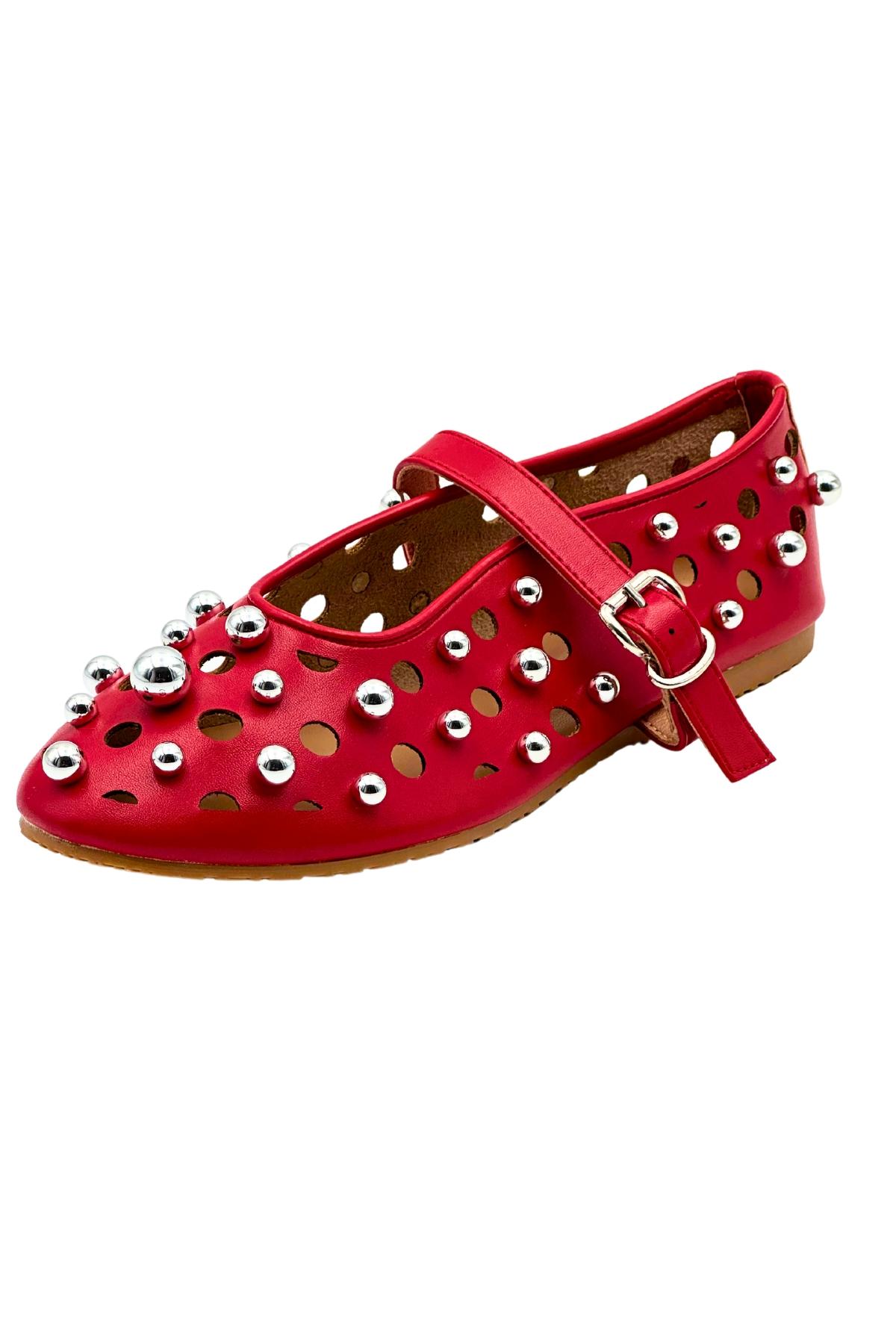 Bailarinas Zapatos Red STEPHAN H-129 #c Efashion Paris