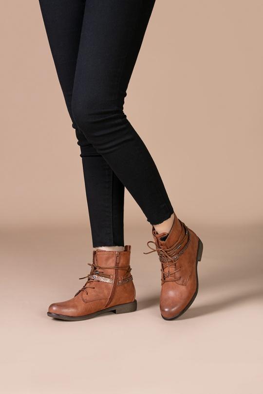 Ankle boots Shoes Camel LADY GLORY F6068 Efashion Paris