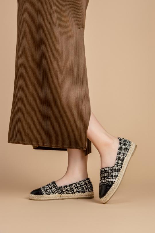 Espadrilles Shoes Black LADY GLORY LX236 Efashion Paris